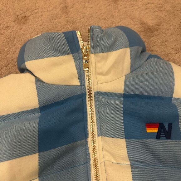 Aviator Nation Apres Puffer Jacket - SKY PLAID Puffer Medium - Picture 3 of 6